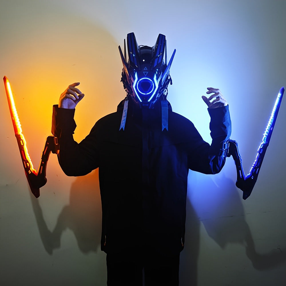 LED Mantis Knife Cyberpunk Light Up Acrylic Prop, Luminous Blade for Halloween Costume Cosplay Sci-Fi Role Play Party