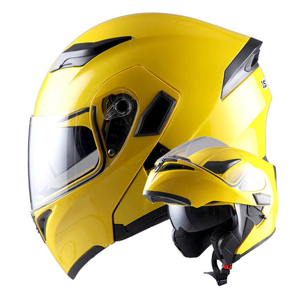 Motorcycle Helmet Modular Flip-Up Full-Face Shell with Dual Visors, S-XL Sizes and Arrow, Storm or Glossy Styles