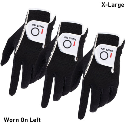 Wet Weather Golf Gloves Rain Grip 3-Pack for Men | Breathable Water-Resistant Golf Gloves for Left & Right Hand