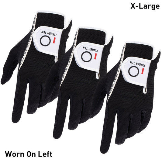 Wet Weather Golf Gloves Rain Grip 3-Pack for Men | Breathable Water-Resistant Golf Gloves for Left & Right Hand