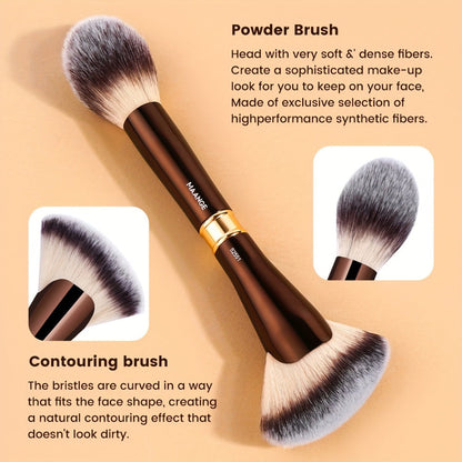 Makeup Brush Set, 8-Piece Double-Ended Collection with 16 Brush Heads, Aluminum Alloy Handles and Storage Box
