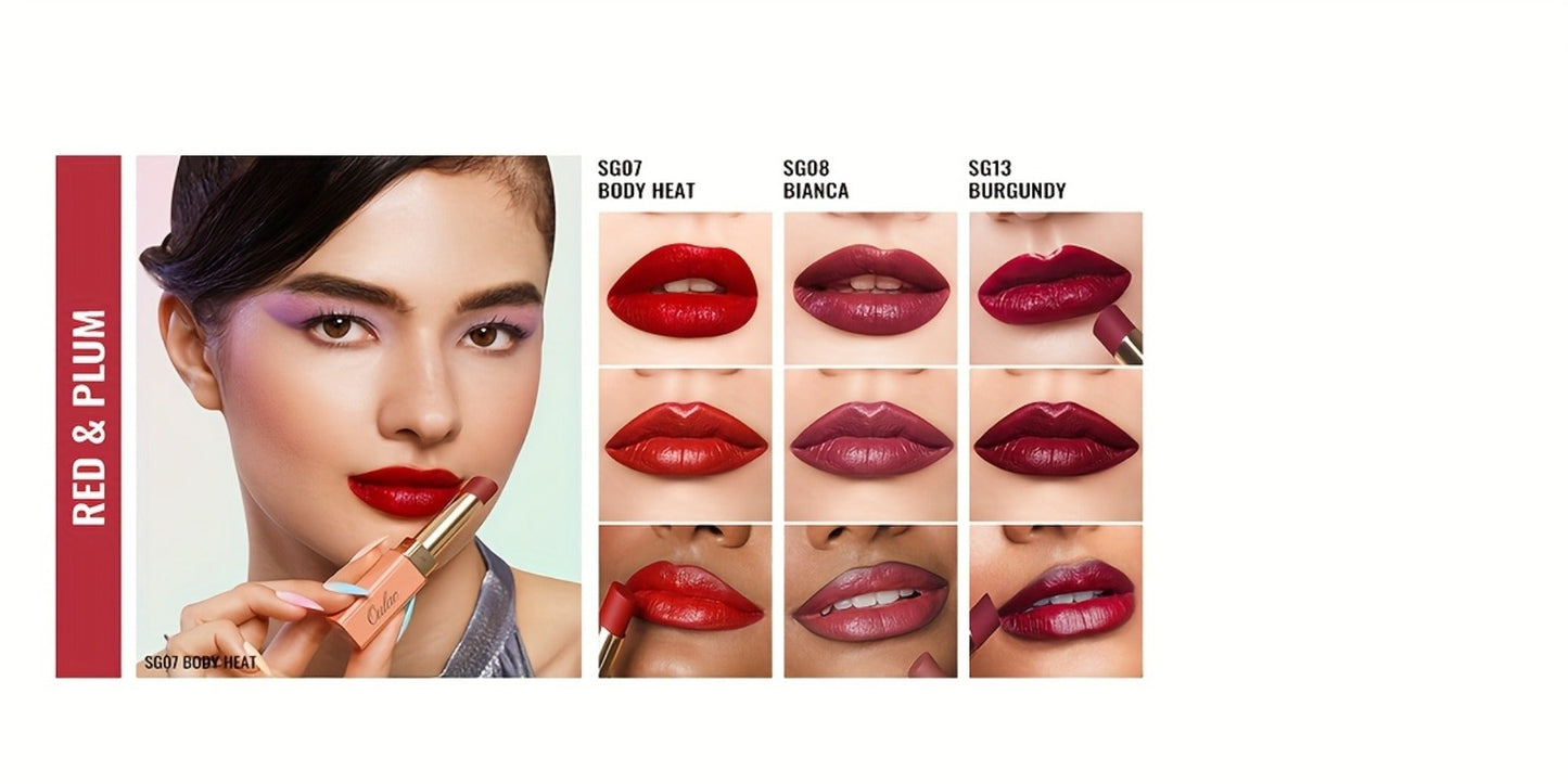 Oulac Nude Satin Lipstick Set 12g Each – Lightweight Moisturizing Full Coverage Cream-to-Satin Formula, Skin-Flattering Nude Lip Color