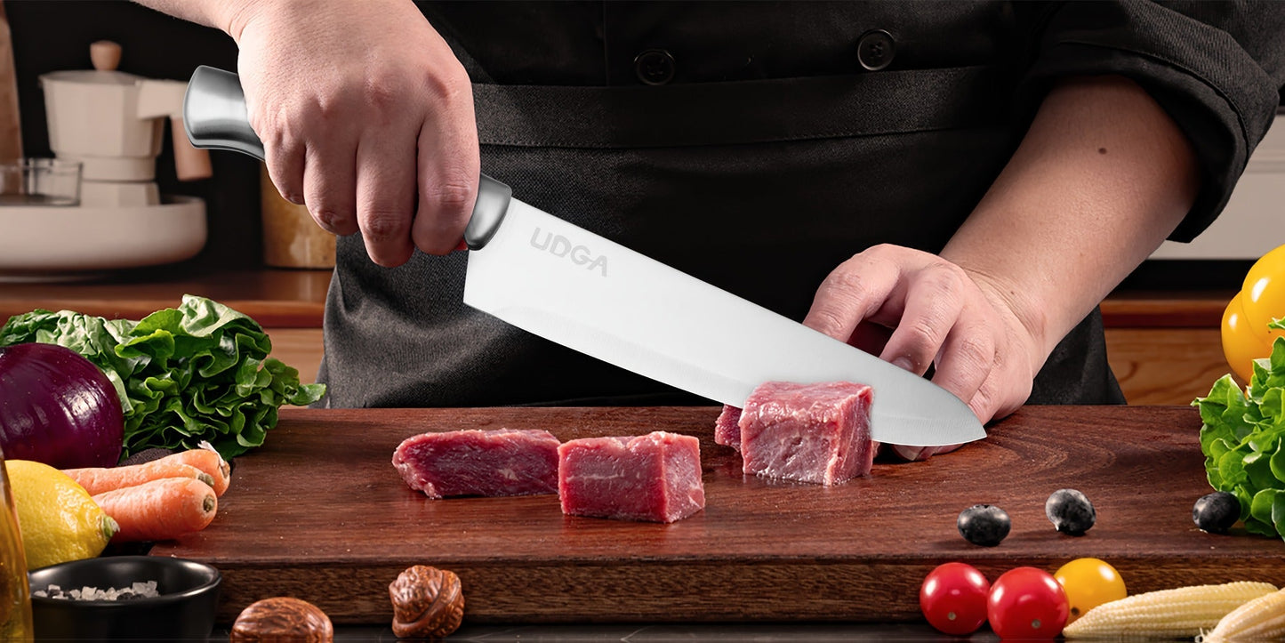 Stainless Steel Kitchen Knife Set Chef Knife Damascus Black Knife Block for Home Cooking, Dining and Outdoor Meals