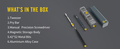 Precision Screwdriver Set 46-in-1, Magnetic Mini Professional Repair Tool Kit with CR-V Steel Phillips Slotted Torx Hex Y-Type Bits