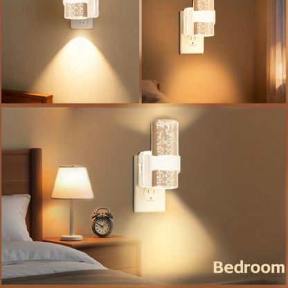 LED Night Light Plug In Wall, Dimmable 3000K Warm White Night Lights with Auto Light Sensor, Adjustable Brightness Modern Plug-In Night