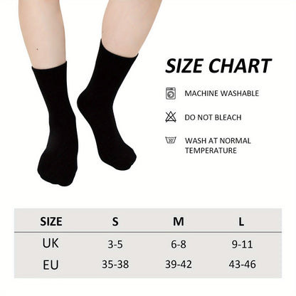 Wide Calf Socks 5 Pairs Loose Top Non-Binding Breathable Crew Socks for Men Women Plus Size for Entryways, Bedrooms and Living Spaces