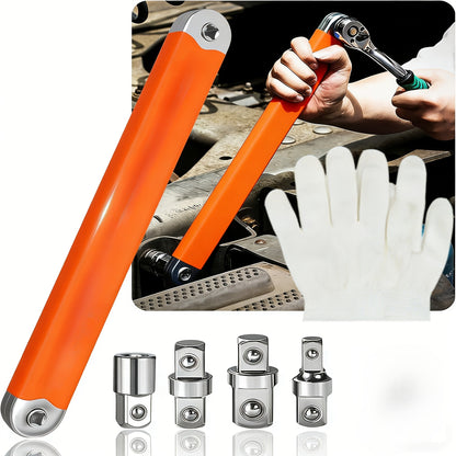 Zero Offset Extension Wrench Set 15-Inch – Impact-Ready 3/8" Ratchet Wrench with 1/2", 1/4" & 3/8" Drive Adapters