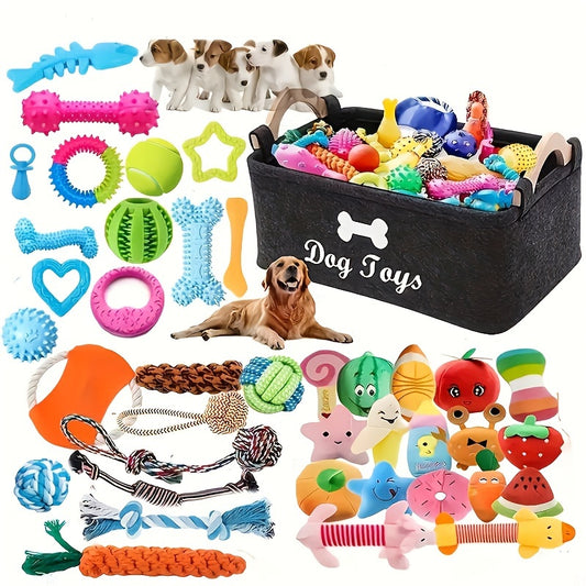 Interactive Dog Toy Set 6 or 12 Pieces Durable Fabric Chew Toys with Knot Toys Squeaker Balls Teeth Cleaning Training Toys for All Dog