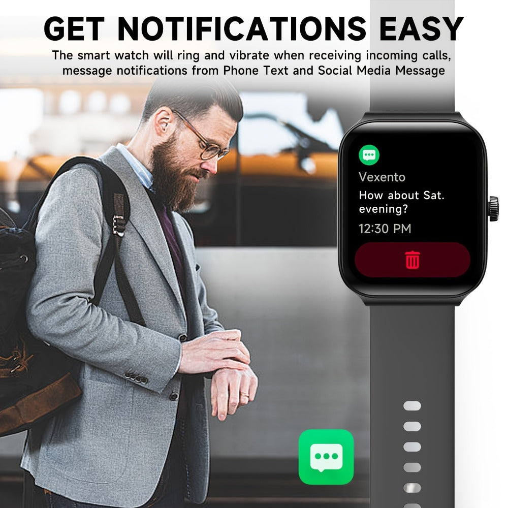 Smartwatch with Alexa Built-in FAWEIO 1.95" Large Display, Wireless Calling, 100+ Sport Modes, Pedometer Heart Rate Sleep Blood