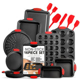 Black Red 16pcs