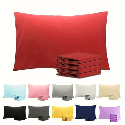 Microfiber Pillowcases Set of 4 – Soft Brushed 90GSM Wrinkle-Resistant Envelope Closure Pillow Covers, Queen & King Size, Multiple Colors
