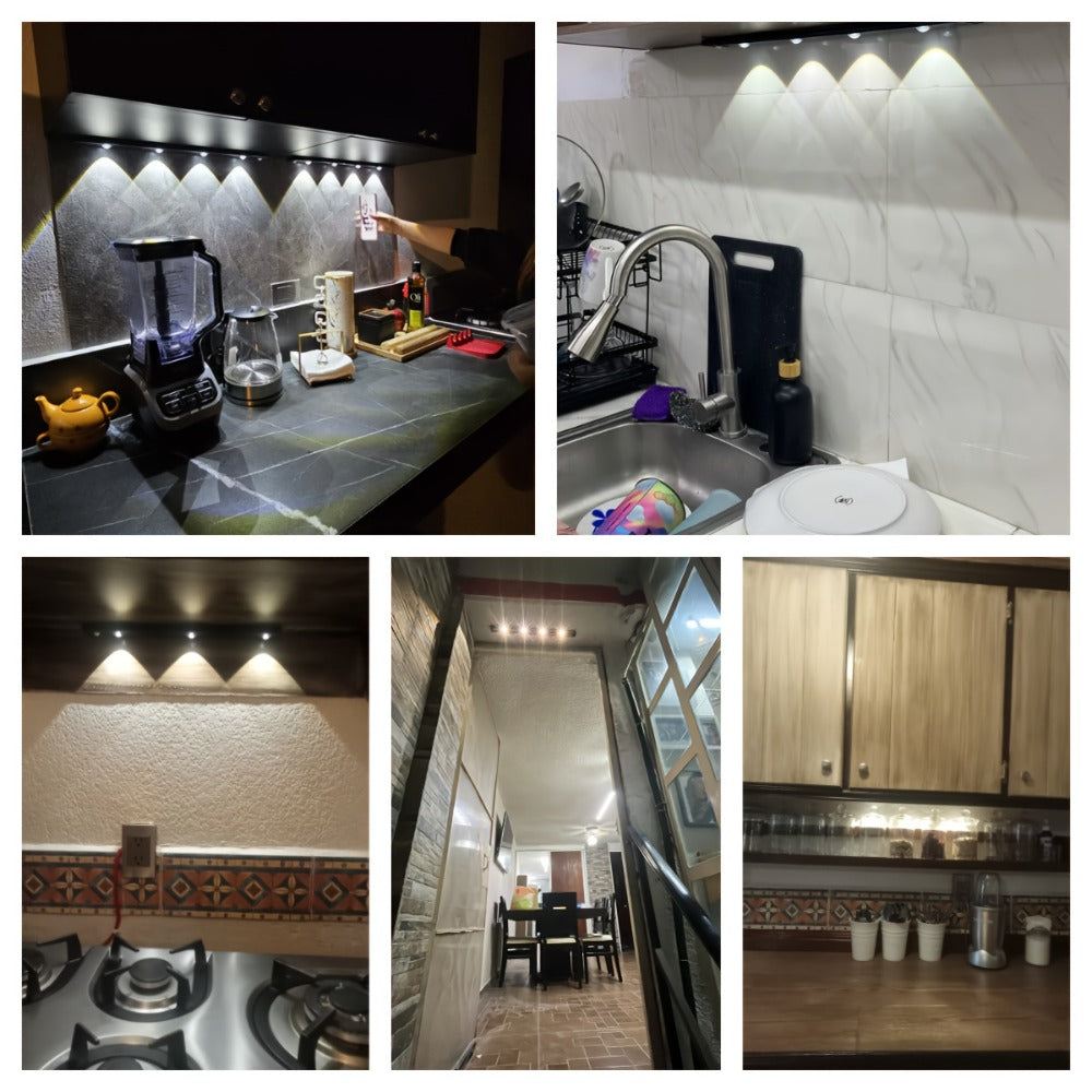 Motion Sensor LED Cabinet Light USB Rechargeable Dimmable Night Light Gesture Control 3 Modes Wireless Under Cabinet Lighting for Kitchen