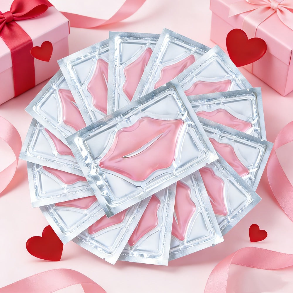 Fifty Individually Wrapped Pink Lip-Shaped Gel Patches with 11.6 x 8.8cm Sachet Dimensions