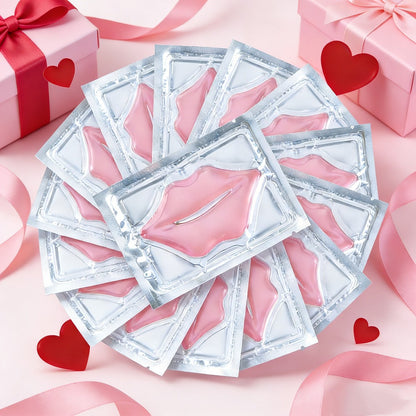 Fifty Individually Wrapped Pink Lip-Shaped Gel Patches with 11.6 x 8.8cm Sachet Dimensions