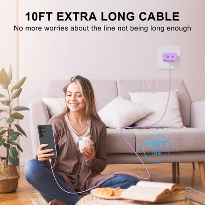 45W Samsung Super Fast Charger USB-C Dual Port Android Fast Charging Block with 10FT Long USB-C for an Everyday Personal Care Routine