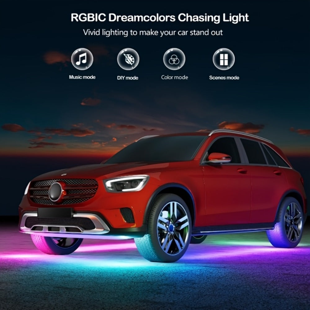 Car LED Atmosphere Light Panels APP & Wireless Control – External Decorative 2-Piece Set Multiple for Home, Desk and Accent Lighting