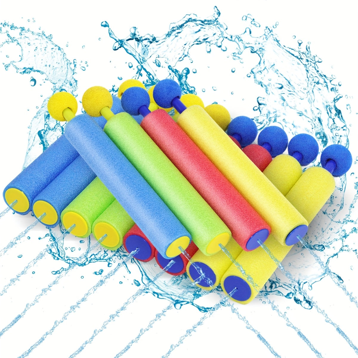 Squirt Water Gun Bulk Pack 6/12/18 Pack for Kids - Colorful Foam Shaft Water Soaker Blaster