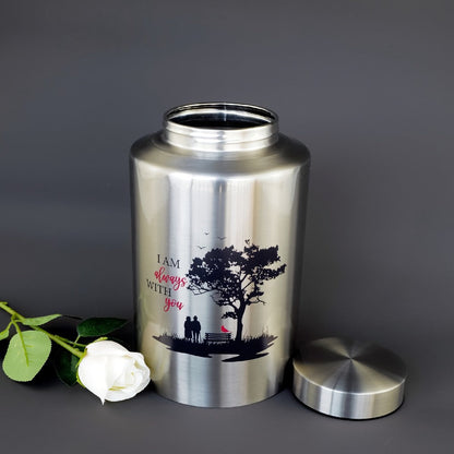 Cremation Urns for Human Ashes Large, Stainless Steel Memorial Urn Holds, Decorative Butterfly Cardinal Fairy Design