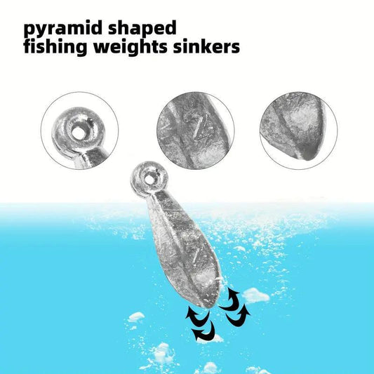Fishing Sinker Weights Kit 45pcs – Bullet Bank Sinkers for Saltwater & Freshwater Fishing – 8 Sizes (1/8oz to 2oz) Corrosion-Resistant Lead