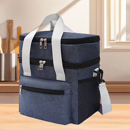 Insulated Lunch Bag Large Capacity Leakproof Waterproof with Shoulder Strap Double Pocket Portable Cooler Tote for Men Women Work School