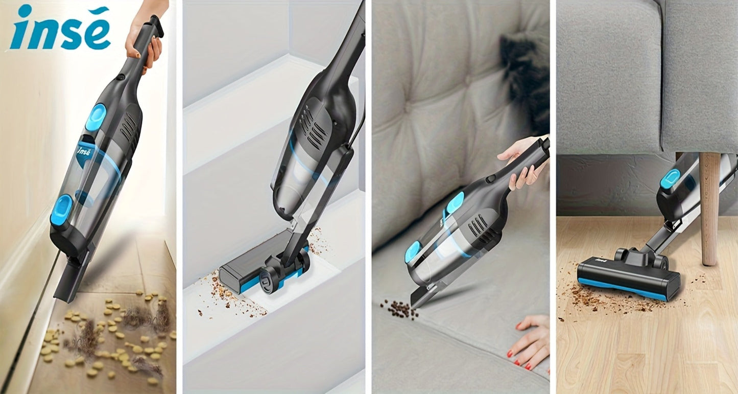 Corded Stick Vacuum Cleaner 20KPa 600W Motor 2-in-1 Bagless Upright Handheld Vacuum 0.8L Dustbin for Hard Floor Pet Hair Carpet Car Stairs