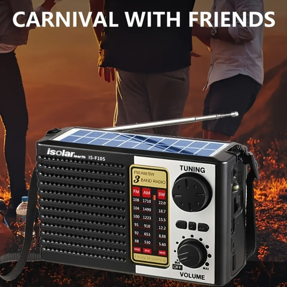 Rechargeable Solar Radio Speaker FM AM Portable Outdoor Radio with MP3 Player Flashlight Adjustable for a Home Lash Beauty Routine