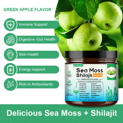 16-in-1 Sea Moss & Shilajit Gummies with Turmeric, Ashwagandha & Black Seed, Plant-Based Immune & Digestive Health Supplement
