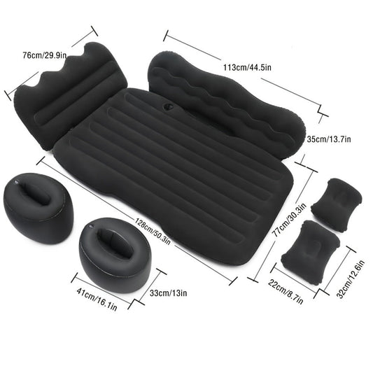Car Inflatable Mattress for SUV & Sedan – Thickened Back Seat Sleeping Pad with Air Pump & 2 Pillows, Rear Trunk Camping Bed for Road Trips