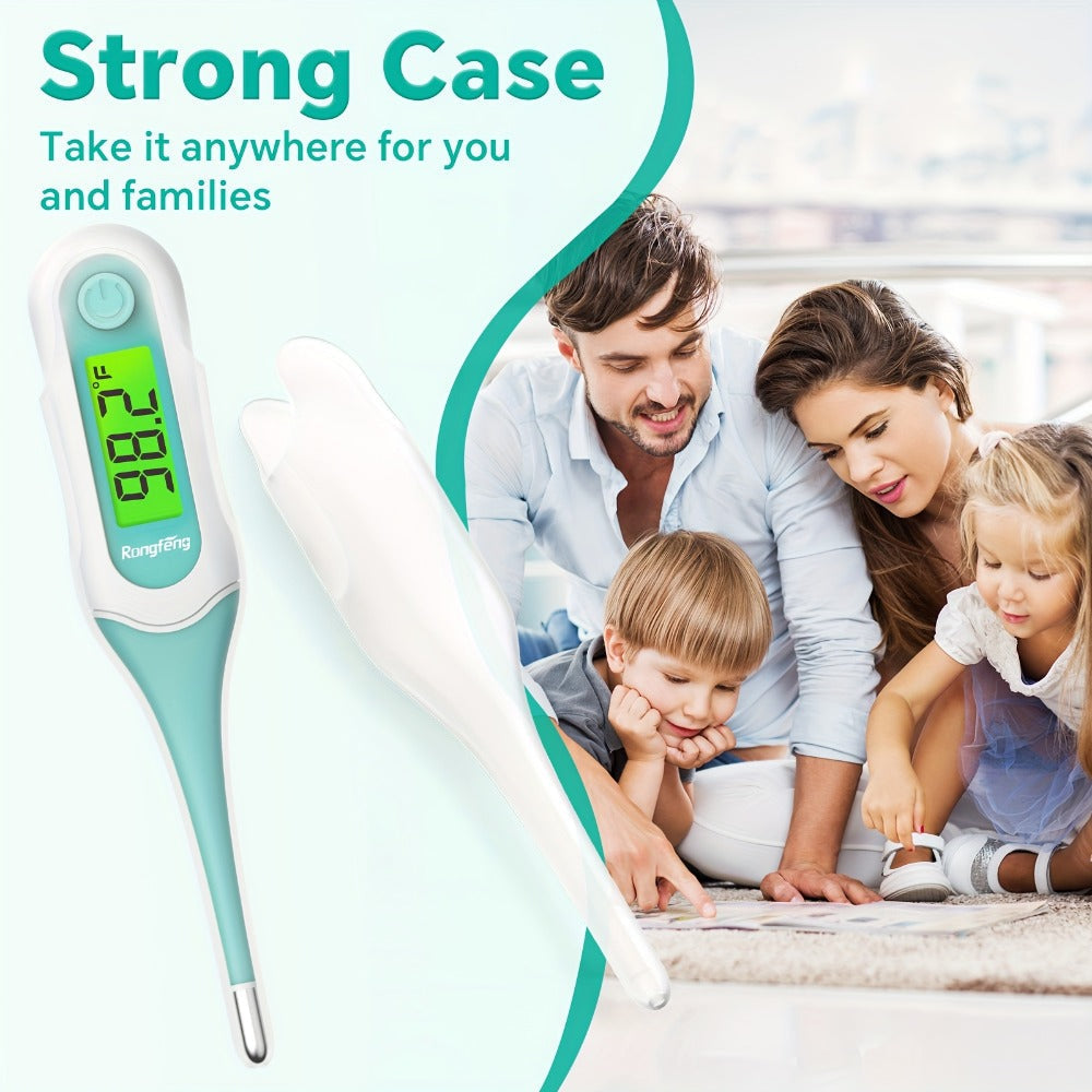 Digital Oral Thermometer for Adults & Kids, 8-Second Fast Read, Bendable Tip, 3-Color Fever Backlight