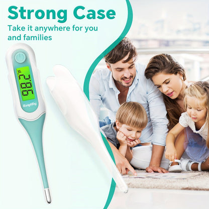Digital Oral Thermometer for Adults & Kids, 8-Second Fast Read, Bendable Tip, 3-Color Fever Backlight