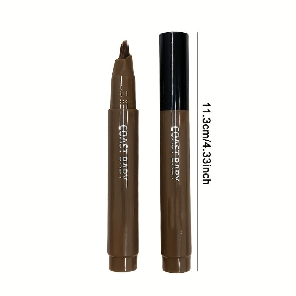 Two-Pack Multi-Fork Tip Eyebrow Pens with Capped Bodies, Approx. 11.3 cm Length and Four Color Label Options