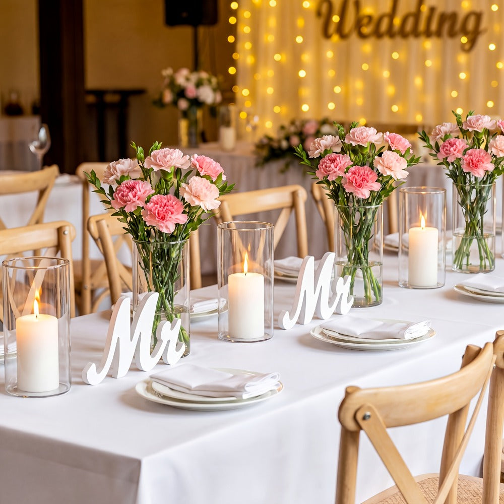 Glass Cylinder Vases for Centerpieces Bulk 12/24pcs, Clear Flower Vases for Wedding Decorations, Floral Arrangements