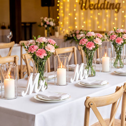 Glass Cylinder Vases for Centerpieces Bulk 12/24pcs, Clear Flower Vases for Wedding Decorations, Floral Arrangements