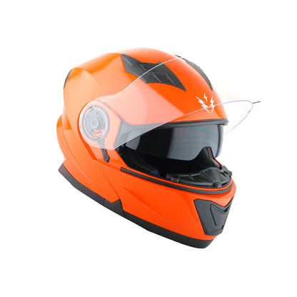 Motorcycle Helmet Modular Flip-Up Design with Dual Visors, Optional Three-Mode LED Tail Light and S-XL Sizes