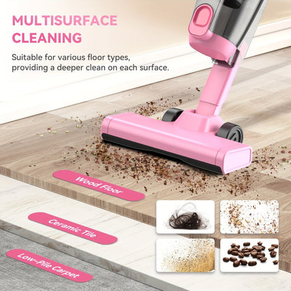 Corded Stick Vacuum Cleaner 20KPa 600W Motor 2-in-1 Bagless Upright Handheld Vacuum 0.8L Dustbin for Hard Floor Pet Hair Carpet Car Stairs