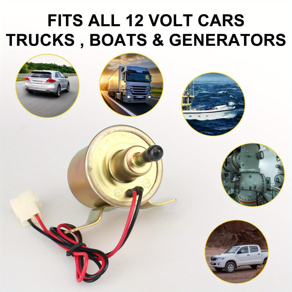Universal Electric Fuel Pump Kit for 12V Cars Trucks Boats Carburetor Lawn Mower HEP-02A