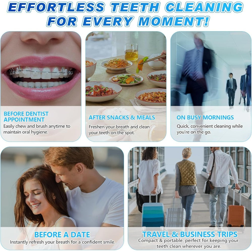 Toothpaste Tablets 120 Count Mint Flavor, Portable Mouthwash Tablets for Fresh Breath & Gentle Whitening