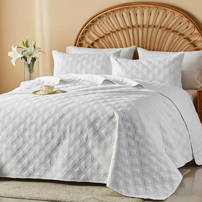 Quilt Set 2-3pcs – Lightweight Microfiber Bedspread Coin Pattern Coverlet All Seasons Twin Full Queen King Cal King