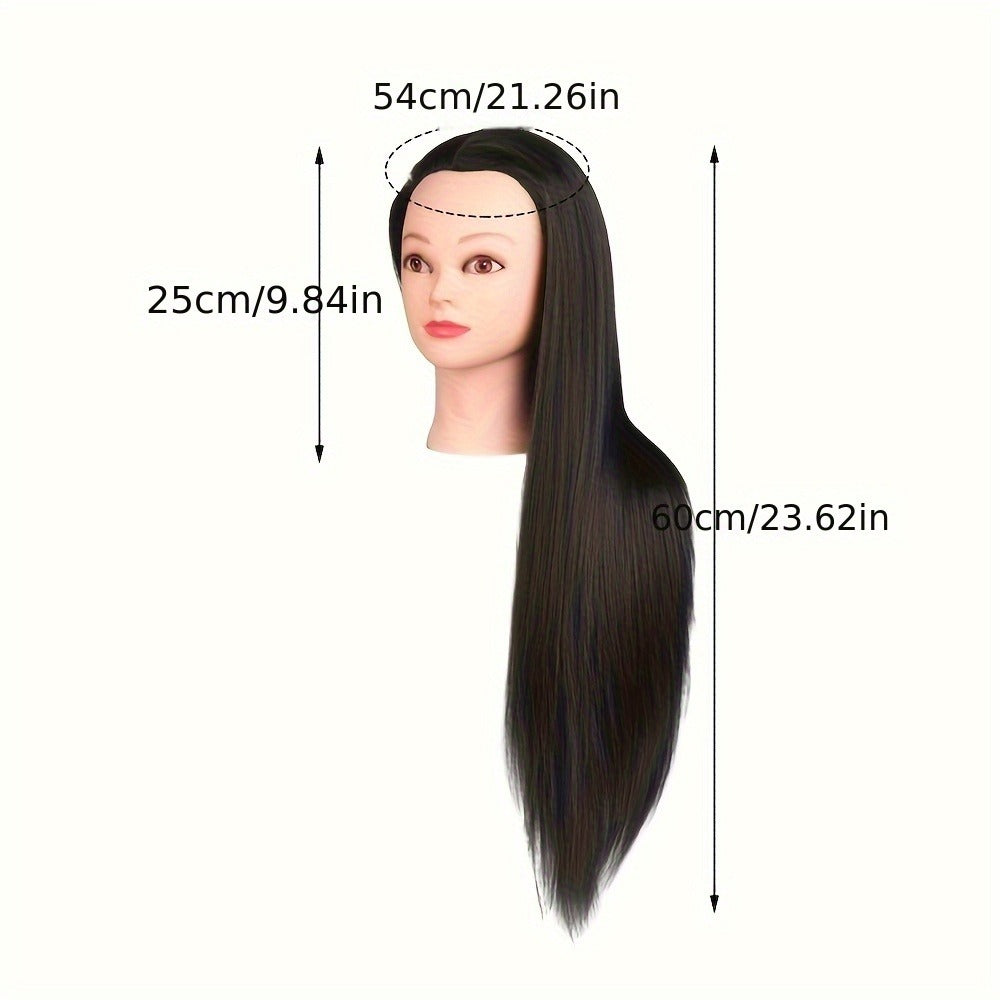 Cosmetology Manikin Head for Hair Styling Braiding Practice – Adult Mannequin Head Real Hair Makeup Display Salon Training Tool for Students