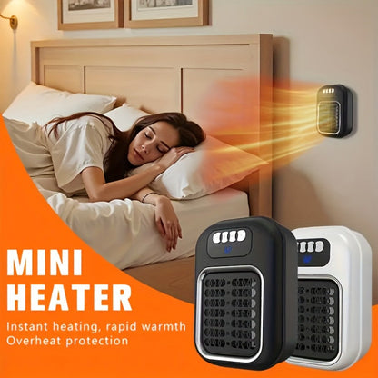 Wall Mounted Mini Electric Space Heater, Fast Heating, 3 Modes, Adjustable Temperature, Overheat & Tilt Protection
