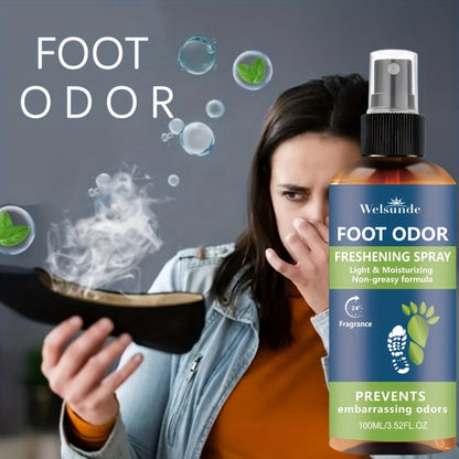 Foot & Shoe Deodorant Spray - Odor Control & Freshness, Quick-Absorbing Non-Greasy Formula, 100ml/3.52fl.oz
