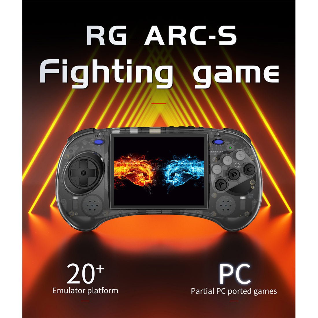 Handheld Game Console Anbernic RG ARC-S with 4-Inch IPS OCA Full-Lamination, 640x480, 128GB Options, 3500mAh Battery, Linux, HDMI