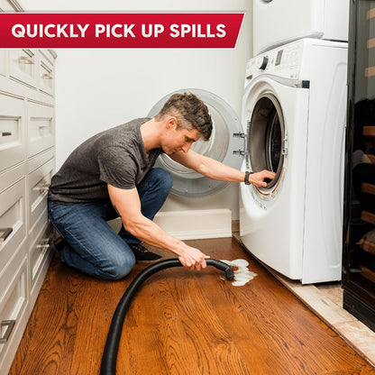 Wall Mount Wet Dry Vacuum 3.2 Gallon 2.5 Peak HP, Space-Saving Shop Vac with Cloth Filter for Wet Spills & Dry Debris