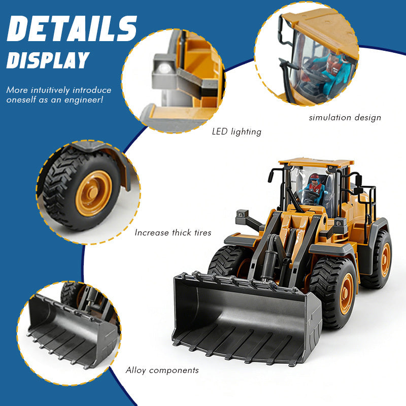 RC Wheel Loader Toy 1:20 Scale 2.4GHz 9-Channel Remote Control Construction Truck with Realistic Lights & Sounds