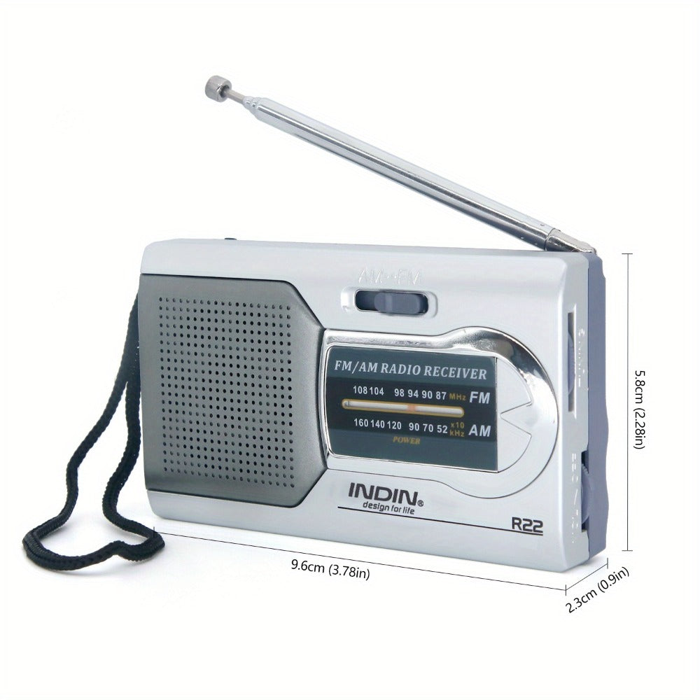 Portable AM FM Shortwave Radio with VFD Display, 21-Inch Antenna Long-Range Reception, AA Battery or DC Powered