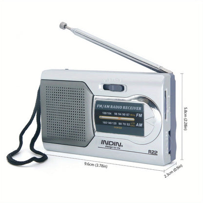 Portable AM FM Shortwave Radio with VFD Display, 21-Inch Antenna Long-Range Reception, AA Battery or DC Powered
