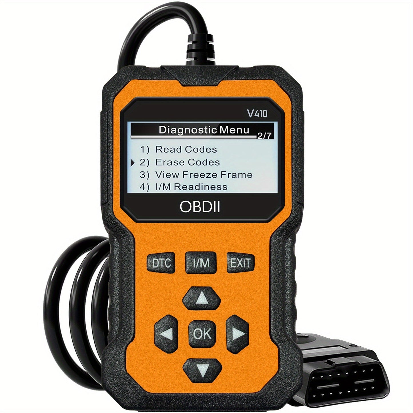 Color-Screen OBD2 Scanner with Read, Erase, Freeze-Frame and I/M Menus in Red, Yellow or Blue