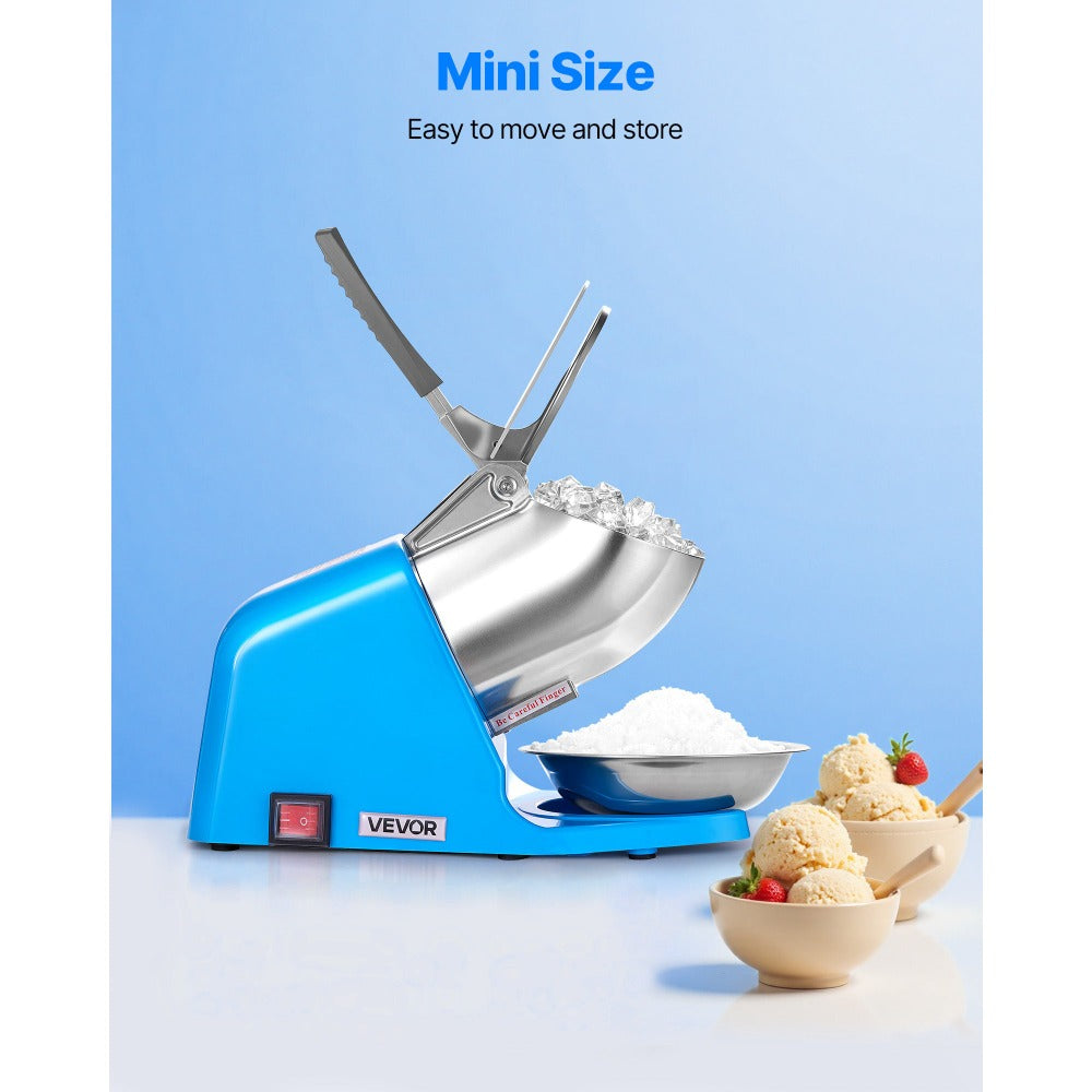 Electric Ice Crusher 300W Snow Cone Maker Shaved Ice Machine /h 4 Stainless Steel Blades Anti-Splash for a Home Lash Beauty Routine