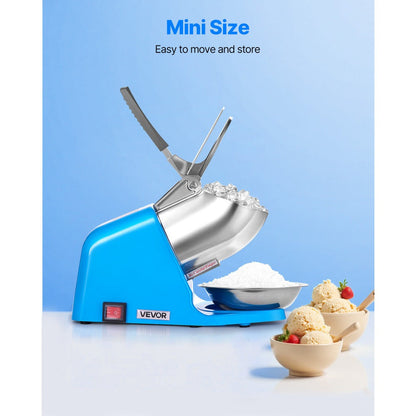 Electric Ice Crusher 300W Snow Cone Maker Shaved Ice Machine /h 4 Stainless Steel Blades Anti-Splash for a Home Lash Beauty Routine