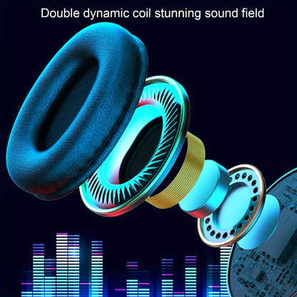 LED Light Over-Ear Wireless Headphones Deep Bass Subwoofer, Active Noise Cancelling Foldable Headset Bluetooth 5.3